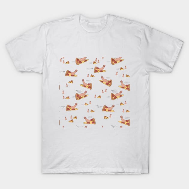 Penis Pizza - Flying in Group T-Shirt by HotDikkity